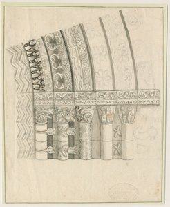 Igreja do Priorado de Tutbury - Porta Oeste: desenho em caneta e sépia, nd [1762-1802] de Stebbing Shaw