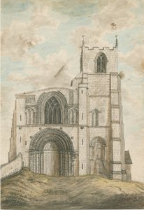 Igreja do Priorado de Tutbury: pintura em aquarela, nd [1762-1802] de Stebbing Shaw