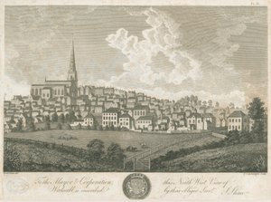 Cidade de Walsall - vista noroeste: gravura, nd [c 1798] de Stebbing Shaw