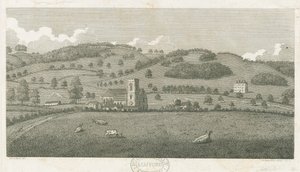 Wolseley - Colwich Church e Oakedge House: gravura de Stebbing Shaw