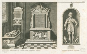 Wolverhampton - Monumentos do Coronel John Lane e do Almirante Richard Leveson: gravura, sd [c 1798] (impressão) de Stebbing Shaw
