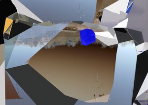 Cubo Azul Fragmentado de Stefan Fransson