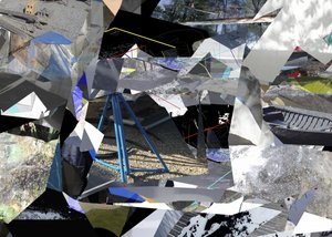 Colagem urbana geométrica