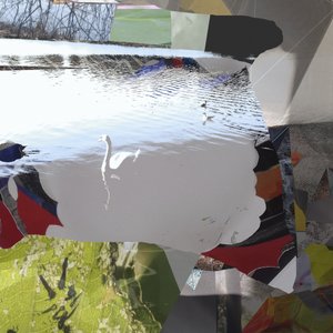 Colagem abstrata «Cisne Branco» de Stefan Fransson