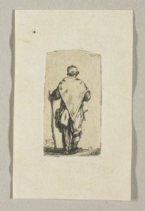 Homem em Pé Vestindo um Pano Branco de Stefan Juliusz Norblin de la Gourdaine