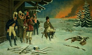 Napoleão em Maly Yaroslavets (óleo sobre tela)