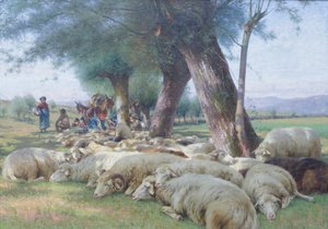 Ovelha em repouso, c.1900 (óleo sobre tela)