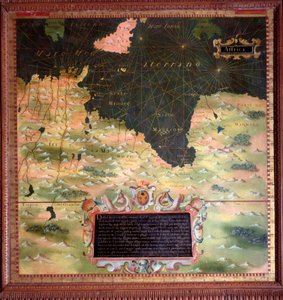 Afique du Nord: Mapa da Região Cyrenaic e Marmarique feito por Stefano Bonsignori (? -1589) cosmógrafo e pintor italiano. Por volta de 1581. Florença, Palazzo Vecchio, Sala del Mappamondo
