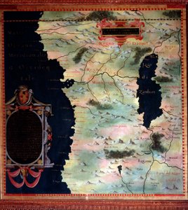 Mapa da África Ocidental (Congo e Angola) feito por Stefano Bonsignori (? -1589) cosmógrafo e pintor italiano. Por volta de 1581. Florença, Palazzo Vecchio, Sala del Mappamondo