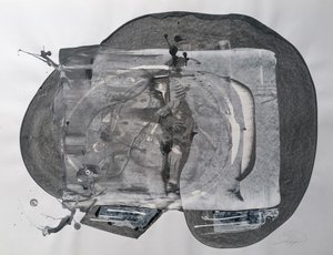 Figura cinzenta abstrata de Stefano Mazzolini