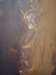 Figura contemplativa com maçã vermelha de Stefano Mazzolini