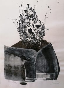 Explosão abstrata monocromática