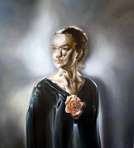 Mulher misteriosa com rosa de Stefano Mazzolini