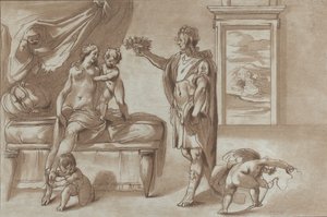 Marte oferecendo uma coroa de flores para Vênus, 1760-90.