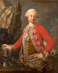Retrato de Joseph de Saint Étienne Borne, Conde de Saint Sernin, Polonês Real e Eleitoral Saxon Chamberlain, Capitão da Guarda e Ajudante-Geral da Infantaria, 1755