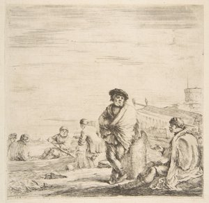 Um marinheiro de pé conversando com um Levantine sentado, ca. 1660 de Stefano della Bella