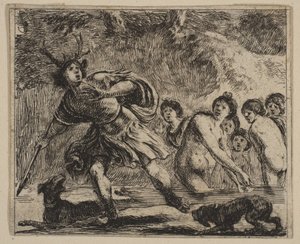 Acteon, de Game of Mythology Jeu de la Mythologie, 1644. de Stefano della Bella
