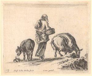 Camponesa com dois burros de Stefano della Bella