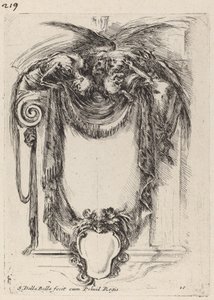 Cartouche suspenso de cadáveres de Stefano della Bella