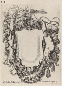 Cartouche com sátiros infantis de Stefano della Bella