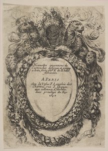 Cartucho com título: Novas invenções de cartuchos, 1647. de Stefano della Bella