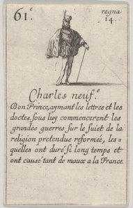 Charles neuf.-e Bon Prince ..., do Jogo dos Reis da França Jeu des Rois de France, 1644. de Stefano della Bella