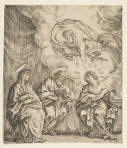 Menino Jesus Explicando as Escrituras a Sua Mãe e São José, ca. 1627 de Stefano della Bella