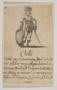 Chile, do Jogo de Geografia Jeu de la Géographie, 1644. de Stefano della Bella