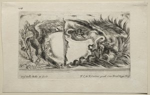Coleção de vários caprichos e novos desenhos de cartelas e ornamentos: no 14. de Stefano della Bella