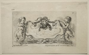 Coleção de vários caprichos e novos desenhos de cartelas e ornamentos: no 17. de Stefano della Bella