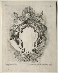 Coleção de vários caprichos e novos desenhos de cartelas e ornamentos: No. 4. de Stefano della Bella