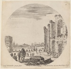 Coliseu e Arco de Constantino de Stefano della Bella
