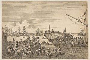 Partida de uma cozinha no porto de Livorno, de Vistas do porto de Livorno ..., 1654-55. de Stefano della Bella