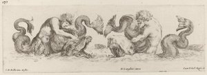 Golfinhos e Tritões, provavelmente 1648. de Stefano della Bella