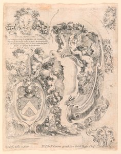 Escudos e Detalhes para Escudos, No. 2 de "Raccolta di varii cappriccii et nove inventioni di cartelle et ornamenti" de Stefano della Bella