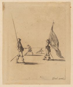 Porta-estandarte e três piqueiros de Stefano della Bella
