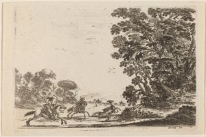 Floresta com caça ao veado, 1642. de Stefano della Bella