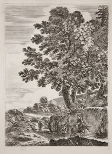 Quatro grandes paisagens verticais, prancha 2 de Stefano della Bella