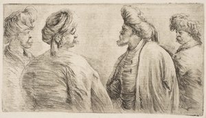 Quatro turcos, de meio-corpo de Stefano della Bella
