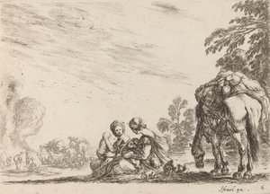 Ciganos em repouso, 1642. de Stefano della Bella