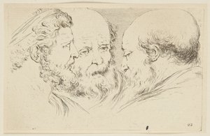 Estudos de cabeças (Colecção de diversas peças para a arte do retrato, 24) de Stefano della Bella