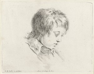 Cabeça de um jovem, olhando para baixo à direita
Os princípios do desenho (título da série)
I principii del disegno (título da série) de Stefano della Bella