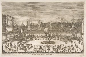 O mundo comemorativo: entrada de Cosimo III de Médici, 1661. de Stefano della Bella