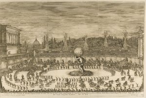 O mundo da celebração, um balé a cavalo por ocasião do casamento de Cosimo de Medici com M de Stefano della Bella