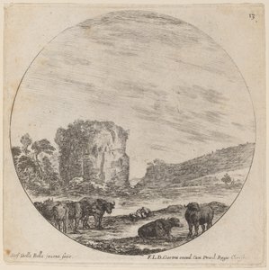 Paisagem com ruínas antigas de Stefano della Bella