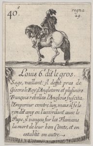 Louis 6.-e le gros Sage, vaillant ..., de Jogo dos Reis da França Jeu des Ro ..., 1644. de Stefano della Bella