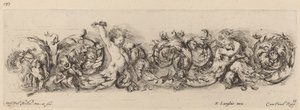 Friso Ornamental com Crianças e Cães, provavelmente 1648. de Stefano della Bella