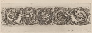 Friso Ornamental com Cupido e Psique, provavelmente 1648. de Stefano della Bella