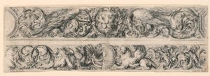 Ornamentos de frisos e folhagens de Stefano della Bella
