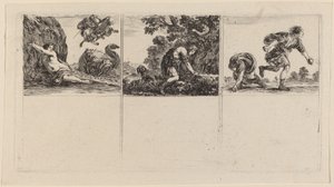 Perseu e Andrômeda, Céfalo e Prócris, Hipômene e Atalanto, 1644 de Stefano della Bella